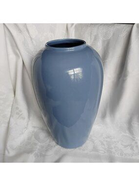 Vintage Royal Haeger Blue Vase 13" #4304 Postmodern Art Deco Revival Ceramic